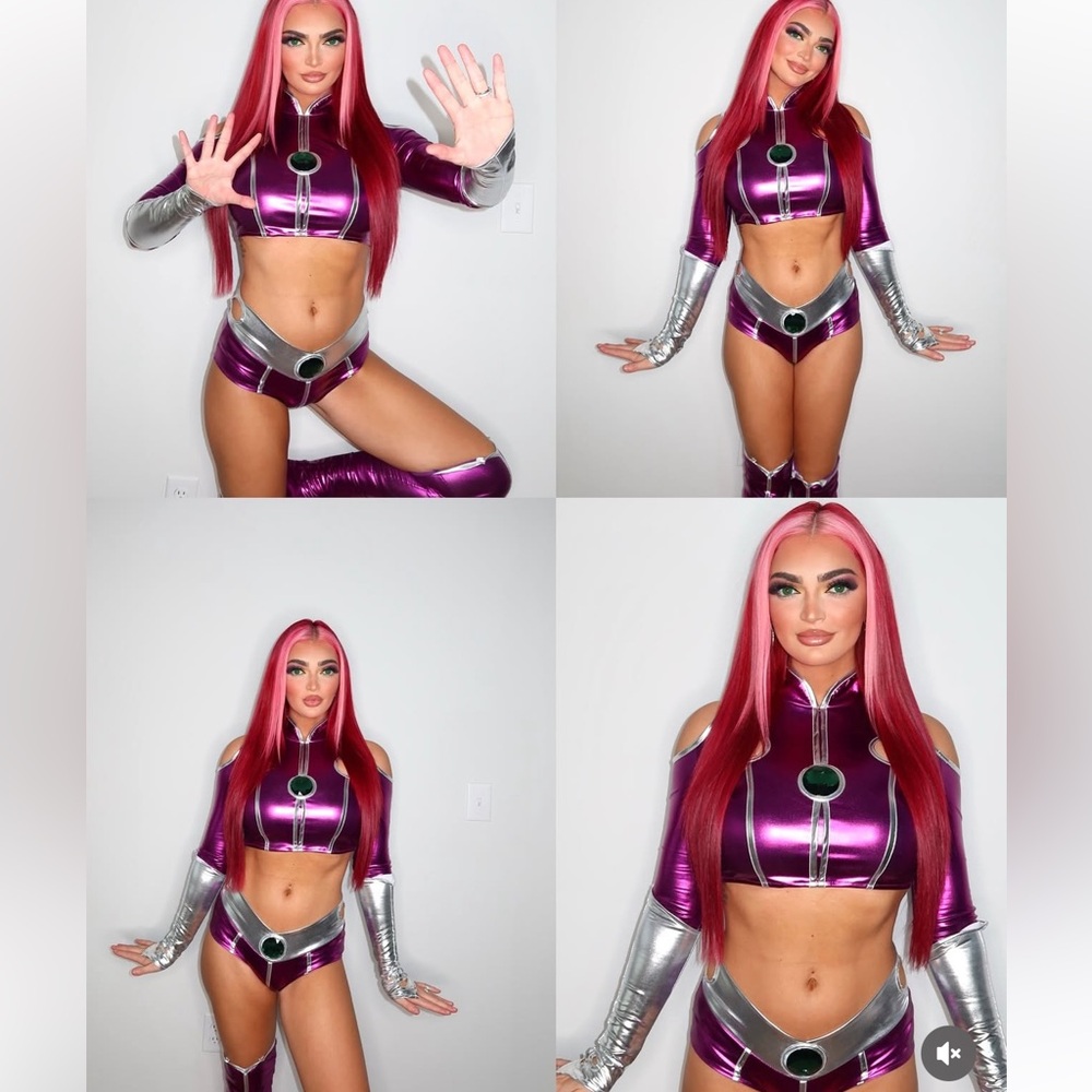 Starfire cosplay teen titans go alien Halloween costume size M - Picture 4 of 8